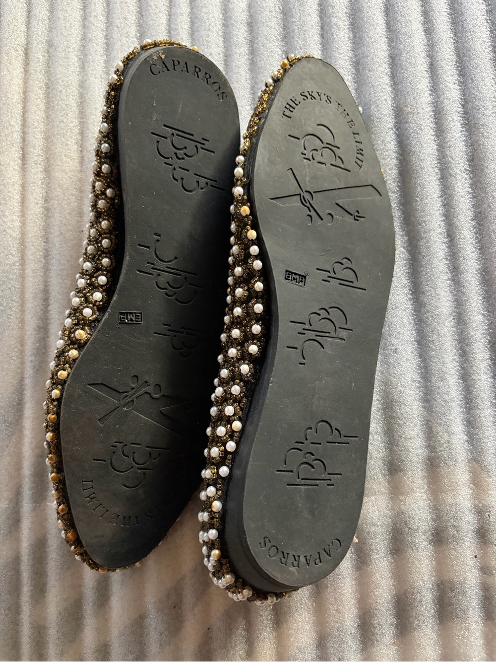 Caparros Pearl-Beaded Pointed Toe Flats — Size 7 - Picture 3 of 5